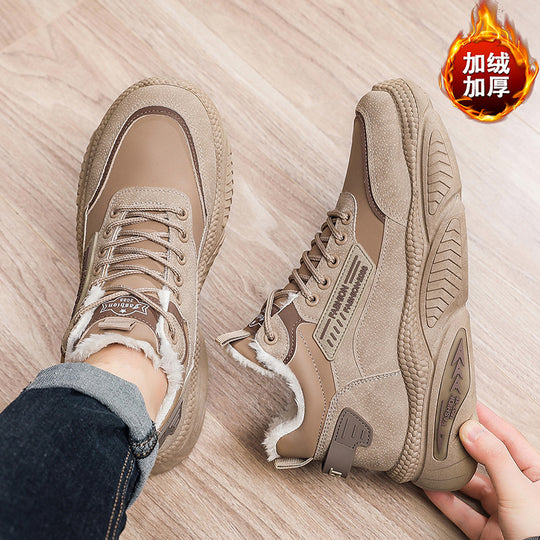 Damen Modische High-Top Sneakers mit warmem Innenfutter und rutschfester Sohle EB