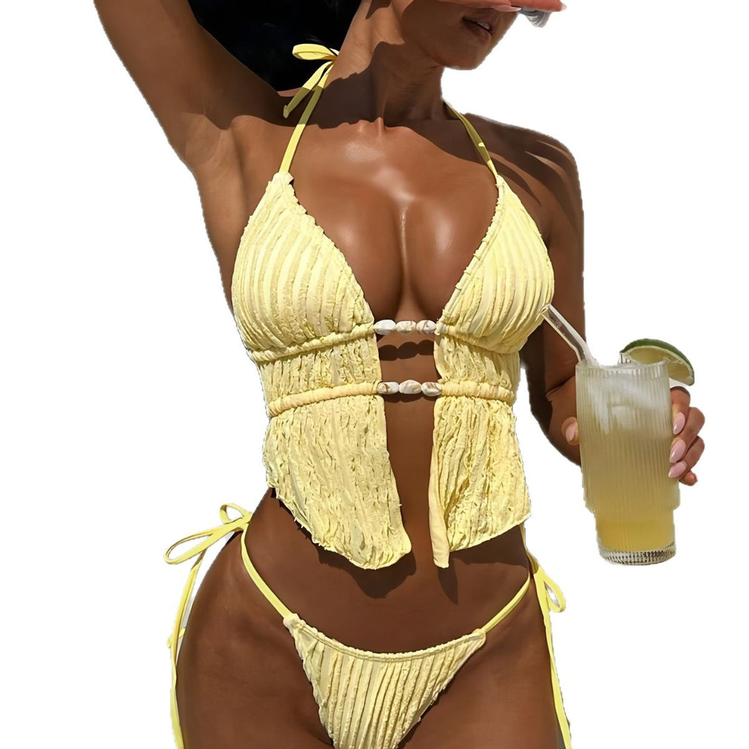 Damen Rüschenbikini mit Perlenakzenten EB