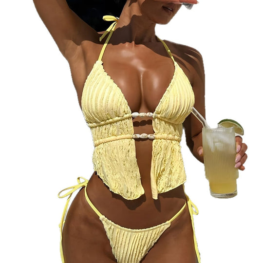 Damen Rüschenbikini mit Perlenakzenten EB