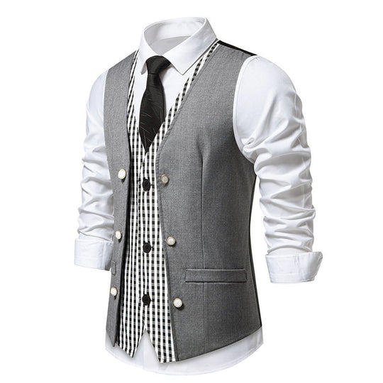 Herren elegante Anzugweste mit kontrastierendem Innenmuster EB