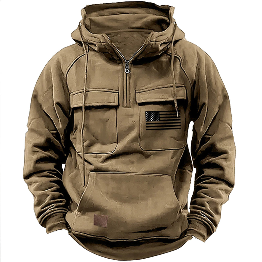 Herren praktische Kapuzenpullover mit zahlreichen Taschen EB