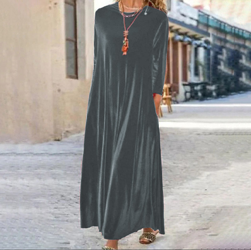 Damen Maxikleid mit elegantem Schnitt und Taschen EB