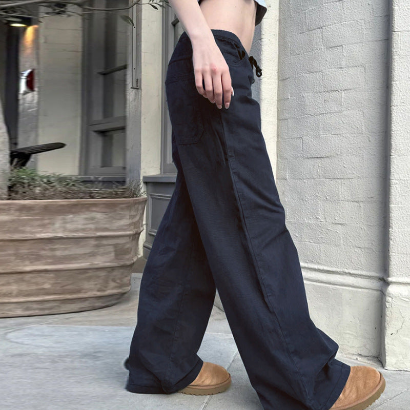 Damen Bequeme Freizeit Hose mit elastischem Bund und praktischen Taschen EB