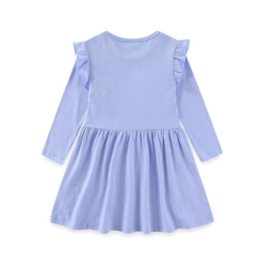 Mädchen Langarmkleid mit floralen Applikationen EB
