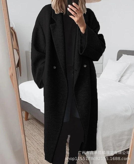 EB | Trenchcoat mit Einem Knopf für Frauen - Schwarz