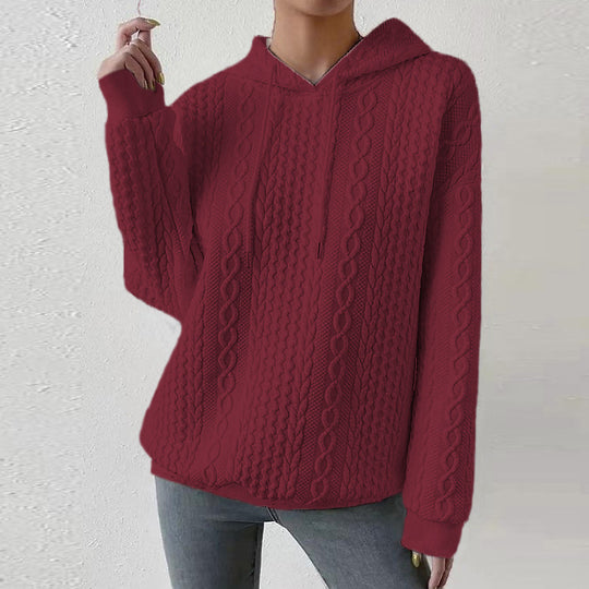 Damen Kapuzenpullover mit Kordelzug und strukturiertem Muster EB