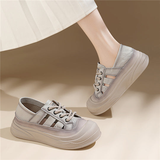 Damen modische Plateausneaker mit atmungsaktivem Obermaterial EB
