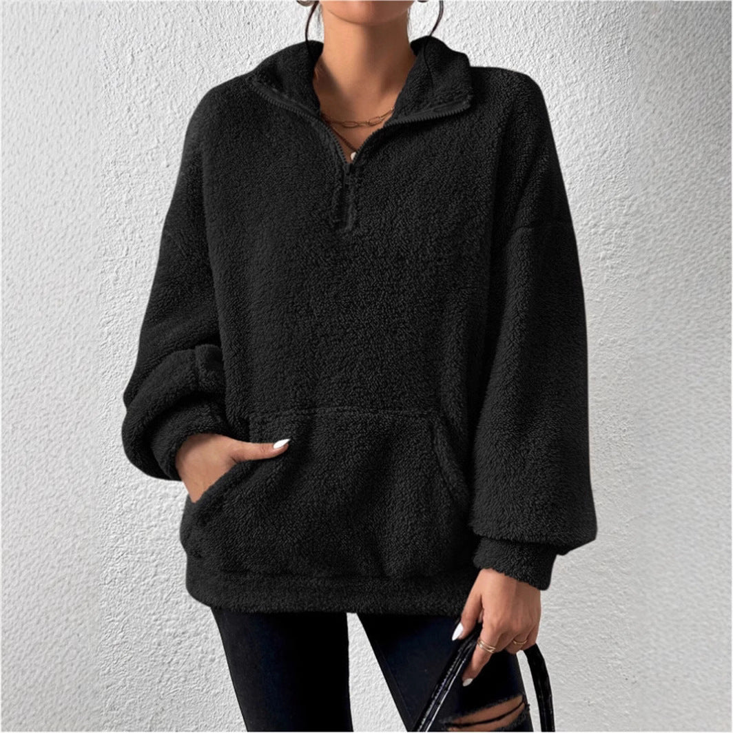 Damen kuscheliger Fleece-Pullover EB