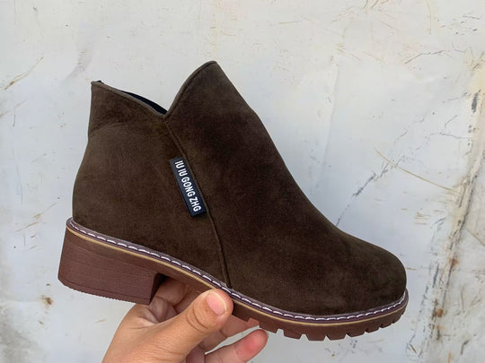 Damen Stiefeletten Wildleder Stil EB