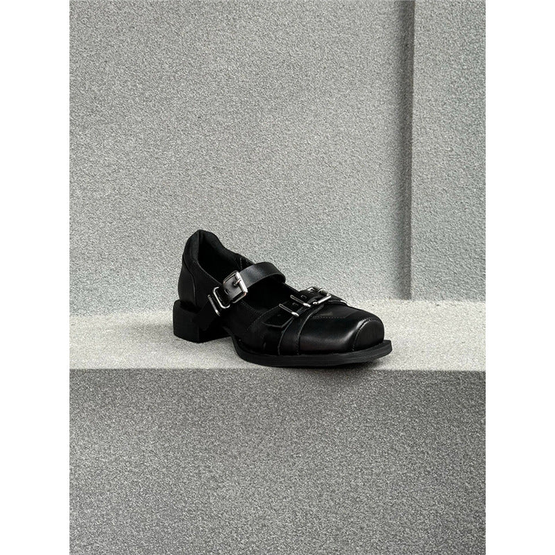 Damen elegante Schnürschuhe mit dekorativen Schnallen EB