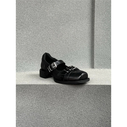 Damen elegante Schnürschuhe mit dekorativen Schnallen EB