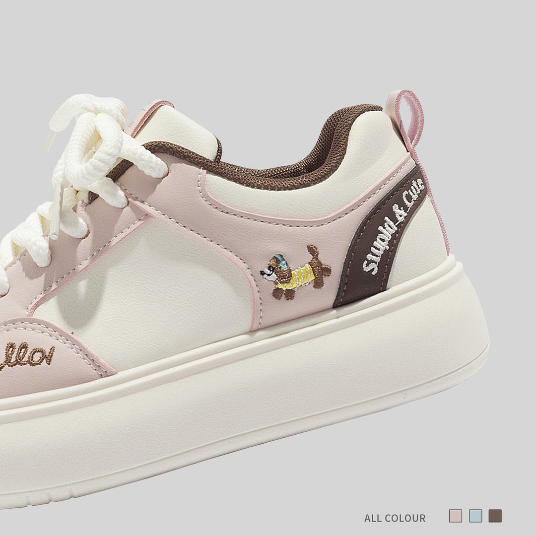 Damen Sportliche Sneakers mit verspieltem Tiermotiv EB