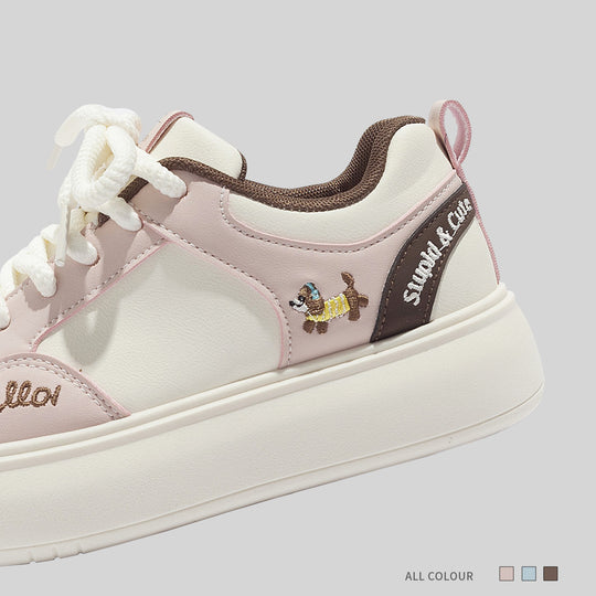 Damen Sportliche Sneakers mit verspieltem Tiermotiv EB