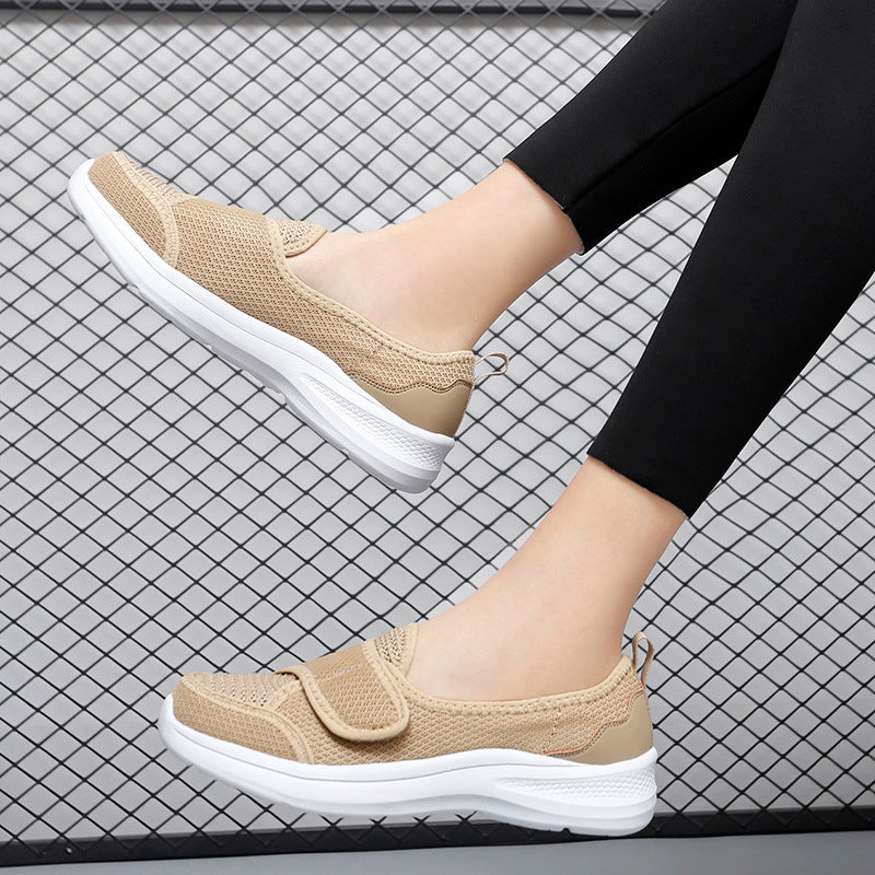 Damen Atmungsaktive Slip-On Sneakers mit praktischem Klettverschluss EB