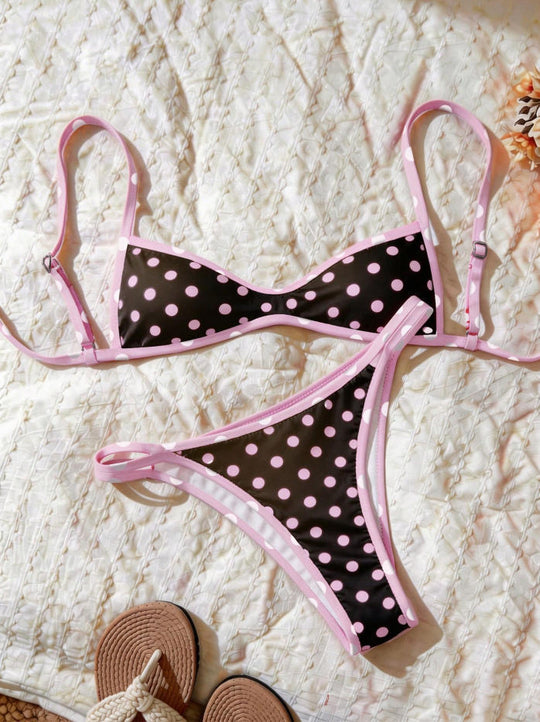 Damen Zweiteiliger Bikini mit elegantem Streifenmuster EB