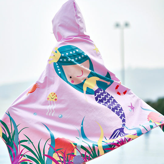 Unisex Strandponcho mit Hai-Motiv EB