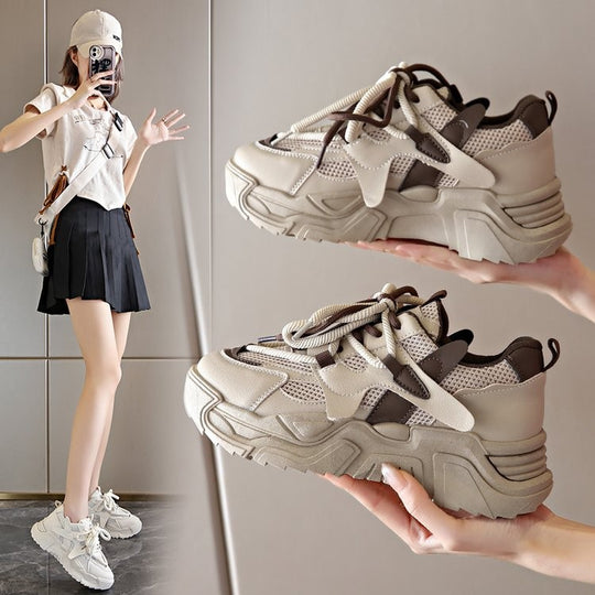 Damen Sportliche Chunky Sneaker mit atmungsaktiven Netzdetails und dämpfender Sohle EB