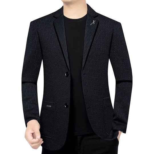 Herren Modernes Einreihiges City-Blazer mit aufgesetzten Taschen und leichter Halbfütterung EB