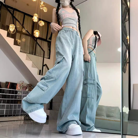 Damen Cargohose mit weitem Bein und praktischen Taschen EB