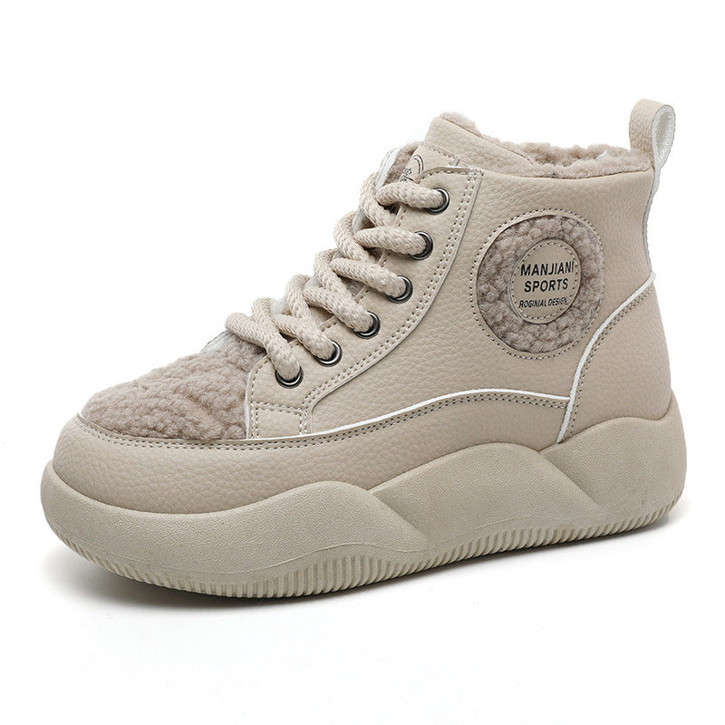Damen hohe Sneaker mit flauschigem Innenfutter und robuster Sohle EB