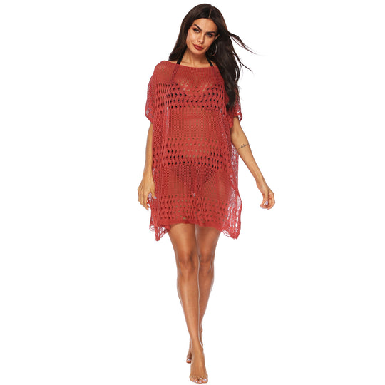 Damen eleganter Strandsarong mit filigranem Häkelmuster EB