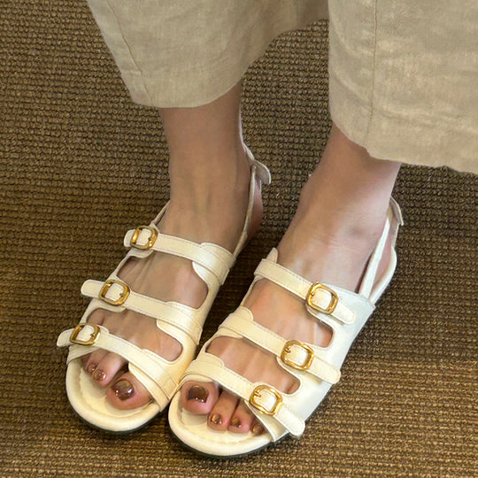 Damen Sandalen mit verstellbarem Riemchen-Design und komfortablem Fußbett EB