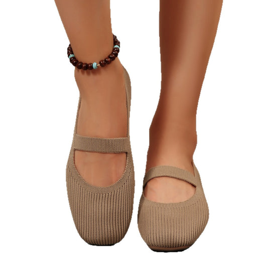 Damen Ballerinas mit elastischem Strickdesign EB