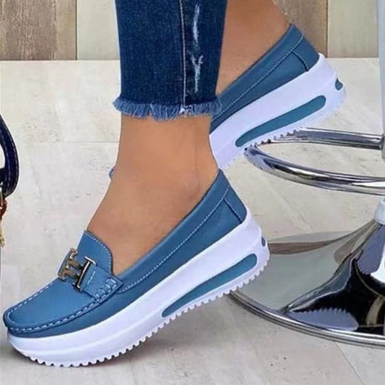 Damen modische Mokassins mit sportlichem Look und gepolsterter Sohle EB