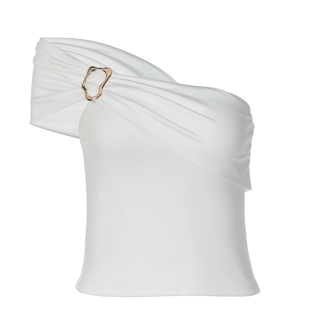 Damen Off-Shoulder Top mit elegantem Drapierungsdetail EB