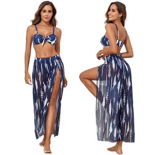 Damen Hochtailliertes Bikini-Set mit verspieltem Knoten-Detail EB