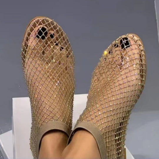 Damen Netz-Sandalen mit funkelnden Akzenten EB