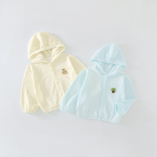Unisex nan atmungsaktive leichte Gaze Kapuzen-Baby-Sonnenjacke EB