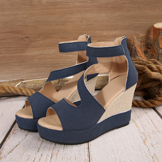 Damen Wedge-Sandaletten mit modischem Riemchen-Design und ergonomischer Fußbettgestaltung EB