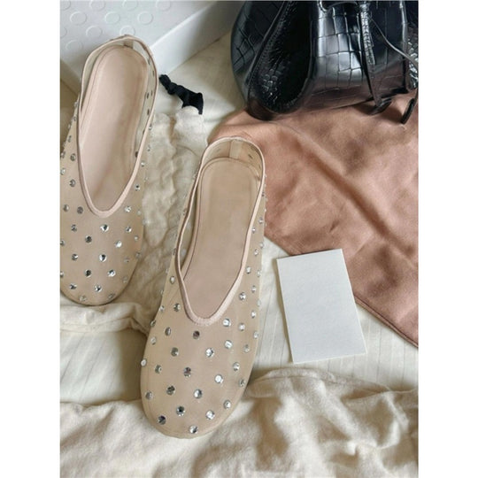 Damen modische Slipper mit funkelnden Strassverzierungen EB