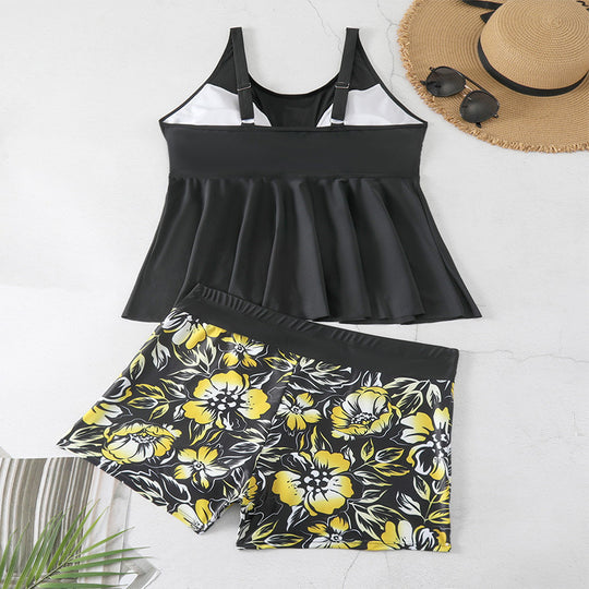 Damen Tankini-Set mit floralem Rock und modischem Oberteil EB