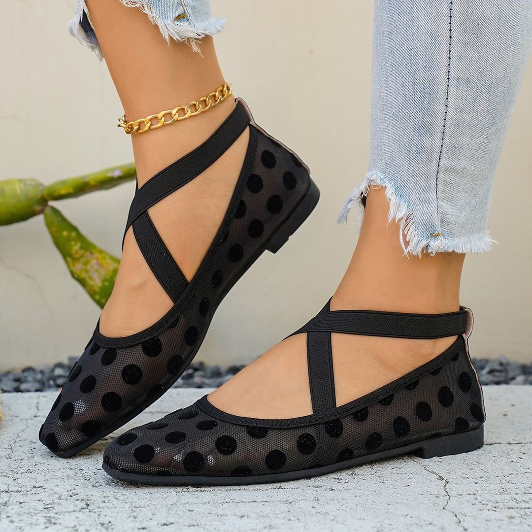 Damen Ballerinas mit Kreuzriemen EB