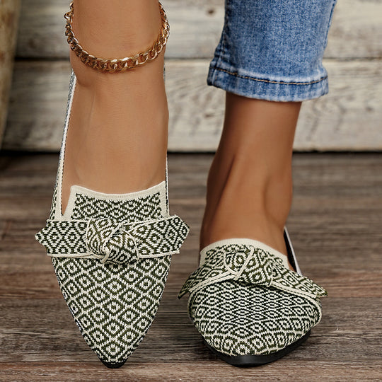 Damen Flache Slipper mit elegantem Muster EB