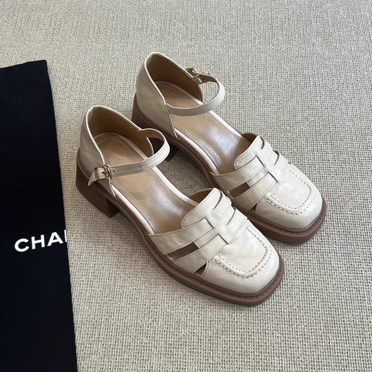 Damen elegante Blockabsatz-Schuhe mit Riemchen von EB