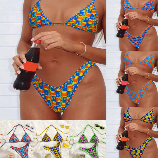 Damen Triangel-Bikini mit aufregendem Streifen-Design EB