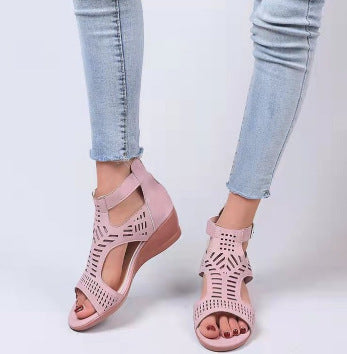 Damen Wedge-Sandalen mit modischem Cut-Out-Design und rutschfester Sohle EB
