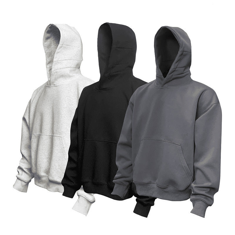 Unisex weicher Heavyweight-Oversize-Kapuzenpullover mit dreiteiliger Kapuze und verstärkter Kängurutasche EB