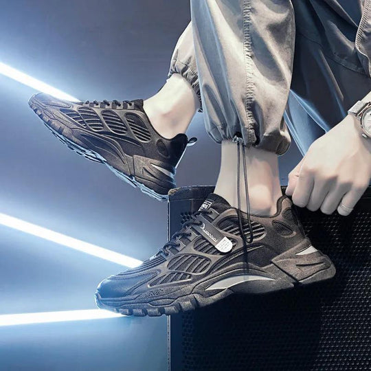 Damen Sportliche Airflow Sneakers mit atmungsaktivem Mesh und stoßdämpfender Sohle EB