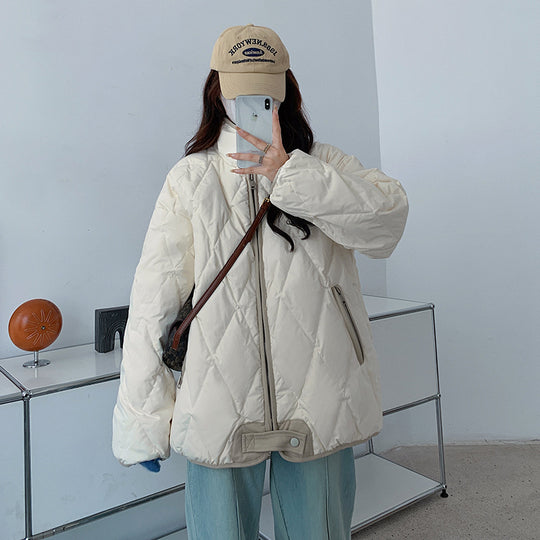 Damen Komfortable gesteppte Winterjacke mit hohem Kragen EB