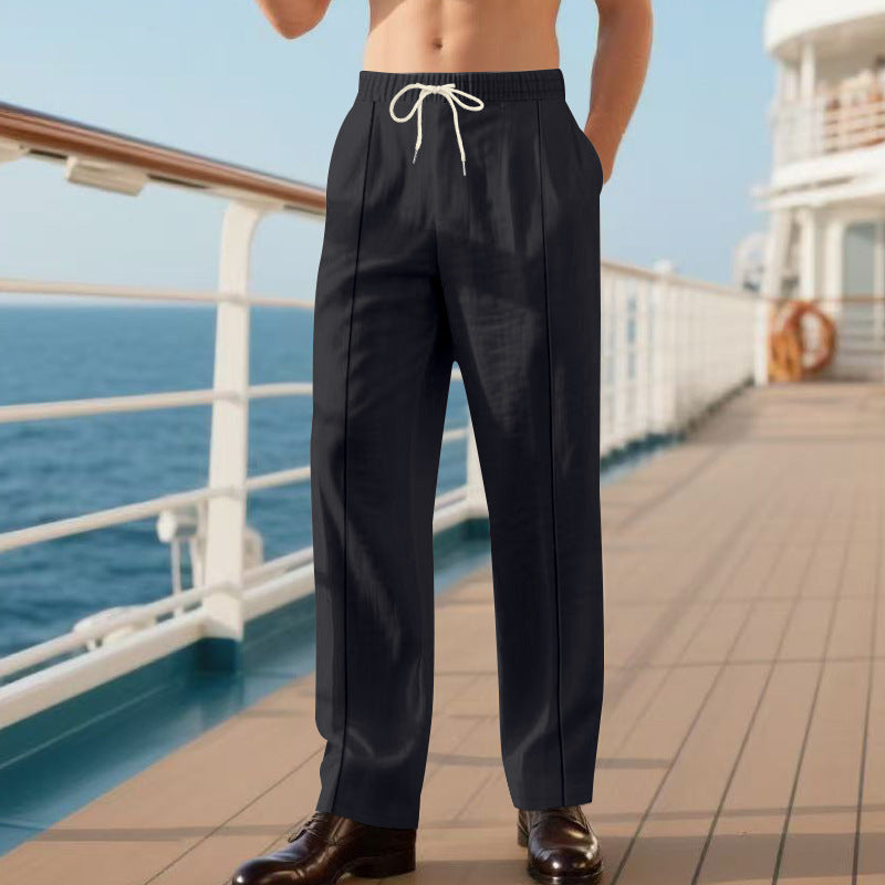 Herren elegante Reisehose mit verstellbarem Kordelzug und atmungsaktivem Stoff EB