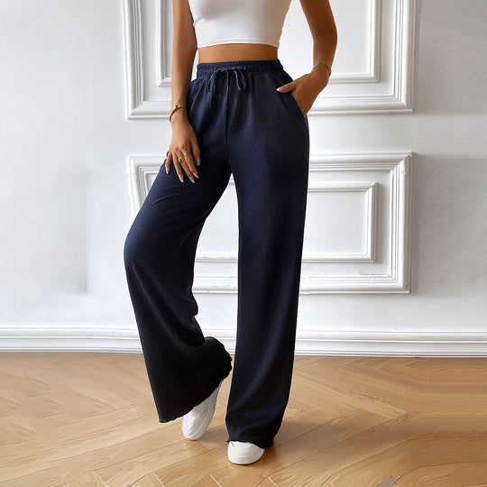 Damen nan weite Loungehose mit elastischem Bund, Kordelzug und seitlichen Eingrifftaschen EB