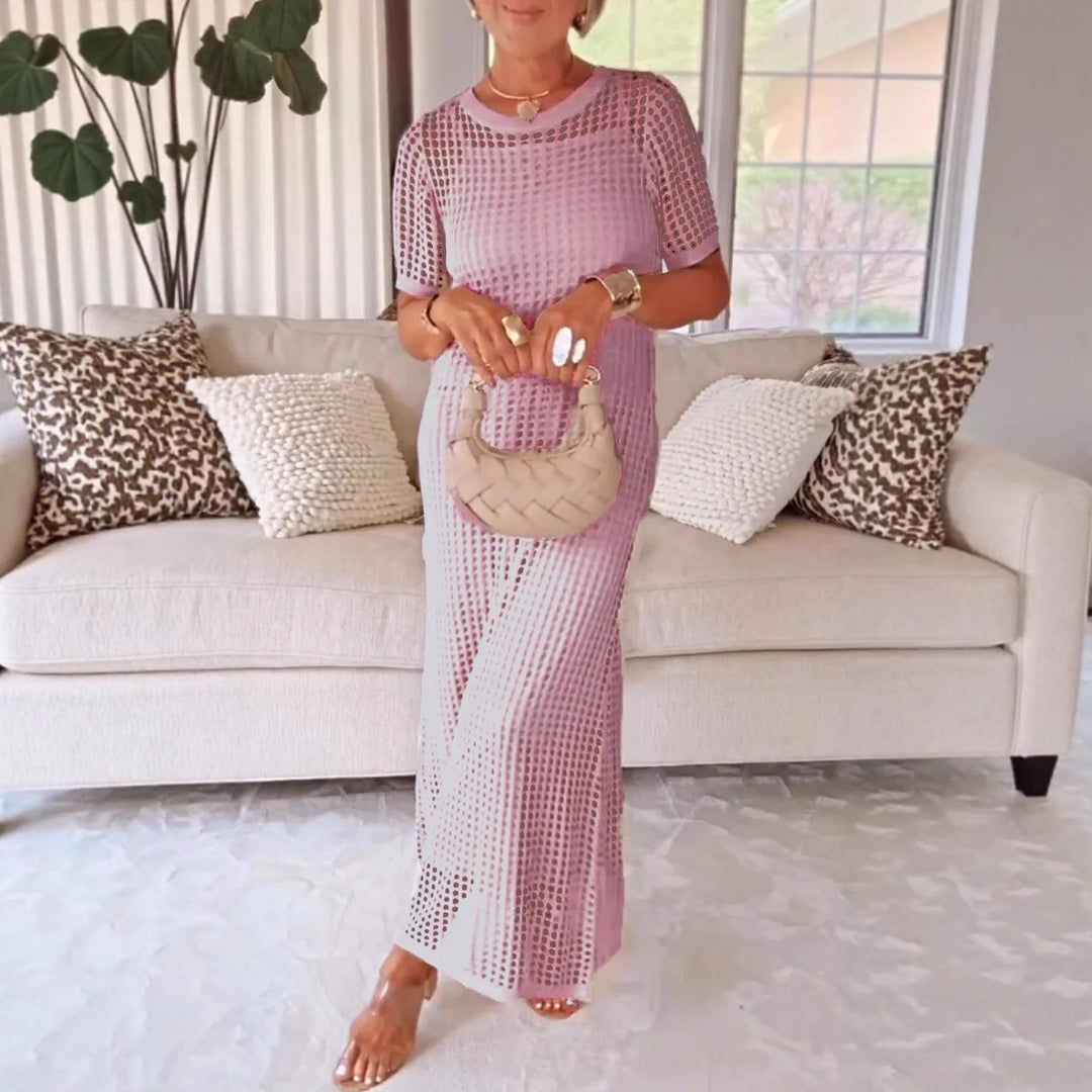 Frauen Elegante Mesh Maxi Kleid EB