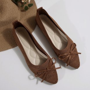 Damen Stilvolle und komfortable Ballerinas mit großem Schleifendetail EB