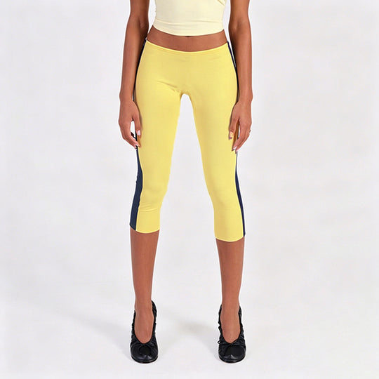 Damen Sportliche 3/4-Leggings mit seitlichen Kontraststreifen EB