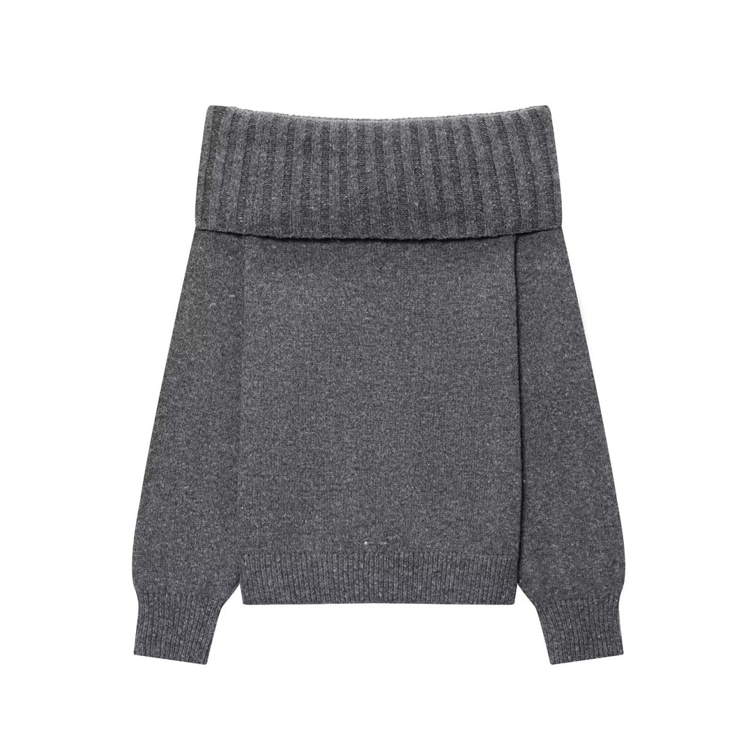 Damen Elegante Strickpullover mit überschnittenen Schultern EB