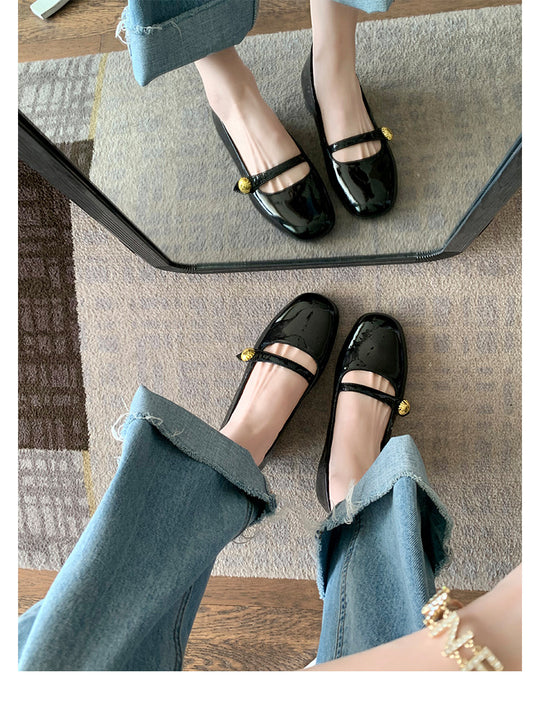 Damen elegante Mary Jane Ballerinas mit modischer Schnalle EB